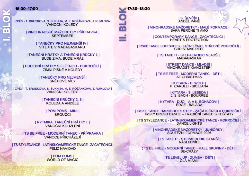 Vánoční akademie kroužků DDM Praha 2