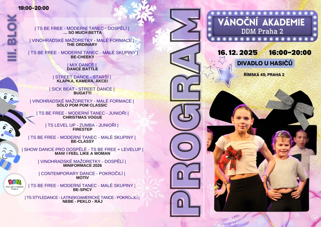 Vánoční akademie kroužků DDM Praha 2