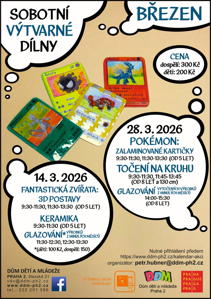 Sobotní výtvarné dílny - 14. 3. 2026